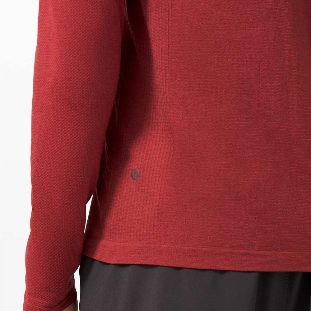 Lululemon MENS LARGE METAL VENT TECH LONG SLEEVE SHIRT TOP RED - Picture 3 of 10